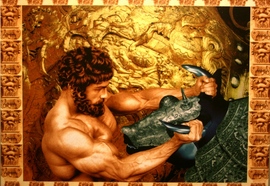 Olga_tobreluts_capture_the_cretan_bull_photo_from_series_fest_of_heracles_1995_print_paper_110x135_cm