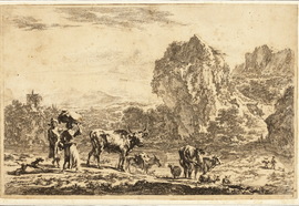 Nicolas_berchem._cow_watering._printed_at_second_half_of_the_xvii_century._etching._19x29_5_cm.