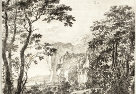 Jan_bot._landscape_with_wagon_and_wayfarers._printed__xviii_century._etching._25_9x20_2_cm.