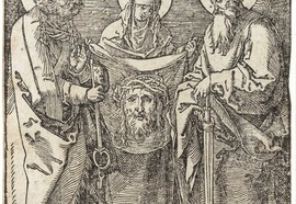 Albrecht_durer._saint_veronika_with_saint_image_of_christ_and_apostolate_peter_and_pavel.1612._woodcut_print._12_6x9_8_cm