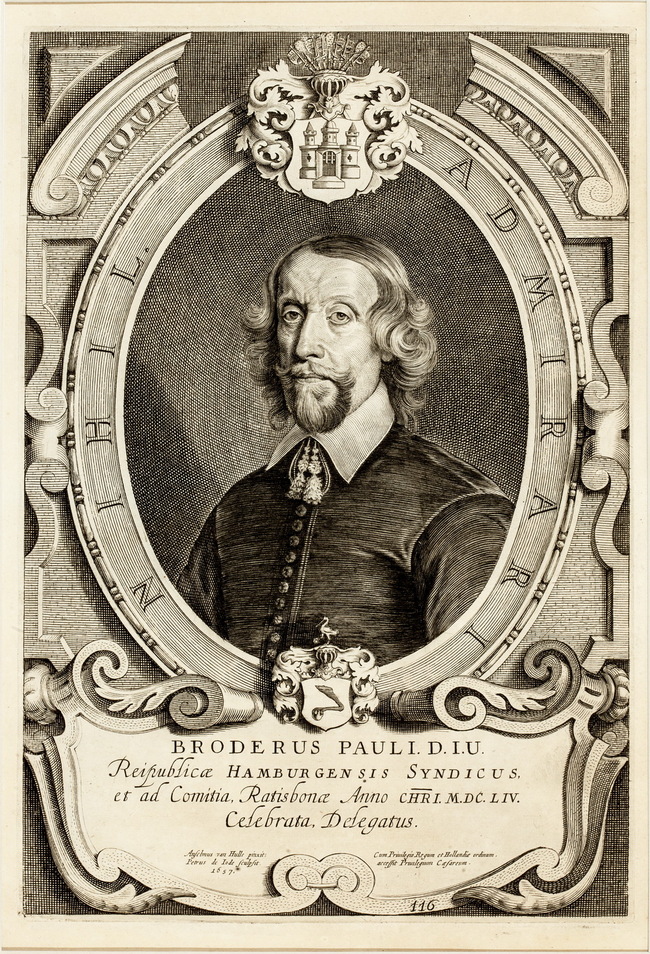Портрет Broderus Paul I.D.I.U. Из серии портретов участников мирной конференции в Мюнстере в 1648 году.  