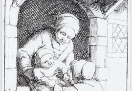 Adriaen_van_ostade._a_mother_with_two_children._printed_at_the_xviii_century._etching._8_6_x6__6_cm.