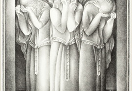 Volovitch_v._based_on_zh._bedie._the_romance_about_tristan_and_izolda._the_crying_girls_and__dragon._1972._etching._43%d1%8532_cm