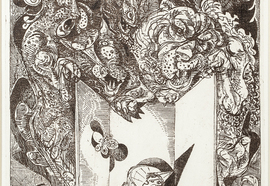 Volovitch_v._circus._the_clown_behind_the_screen._polyptych._1980._etching__rezervazh._edition_1030._38x21_cm.