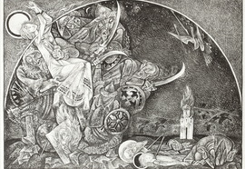 Volovitch_v._the_song_of_igor's_campaign._invasion_of_the_polovtsian._1982._etching__soft-touch_varnish._edition_31._35_5x48_cm.