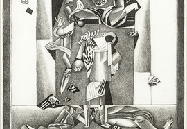 Volovitch_v._aeschylus._oresteia._orest__killing_etis_and_klitemenestra._forth_list._1987._etching__soft-touch_varnish._edition_32